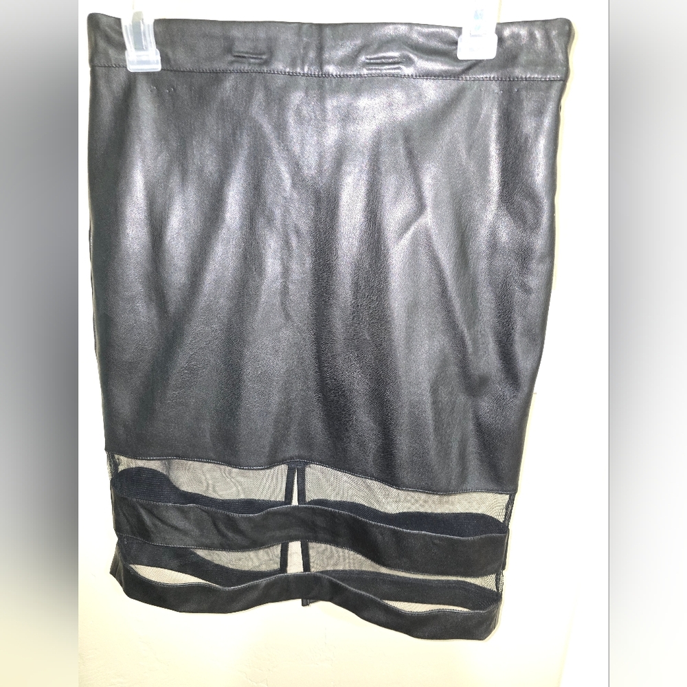 Black leather skirt